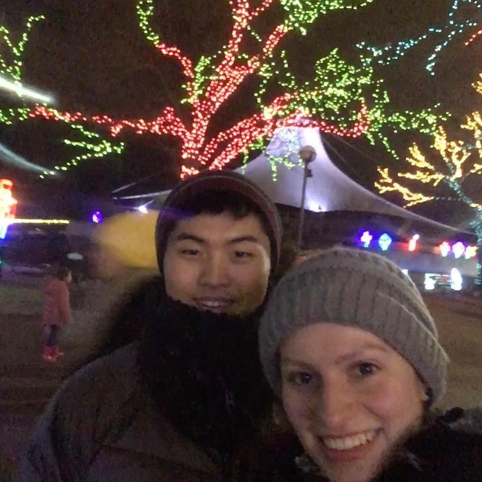 Lindquist family tradition on Catie's birthday is to go to Downtown for the Zoo light event. We took a quick photo that day. (12/28/2018, Chicago, IL)