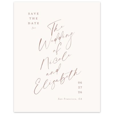 Beige Modern Wedding Digital Save the Date - Anerley Portrait