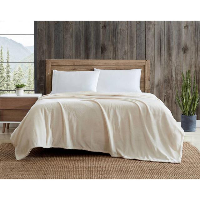 King Ultra Soft Plush Bed Blanket Ivory - Eddie Bauer: Microplush, OEKO-TEX Certified, Machine Washable