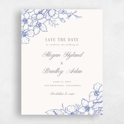 Blue Rustic Wedding Save the Date - Painaa Portrait