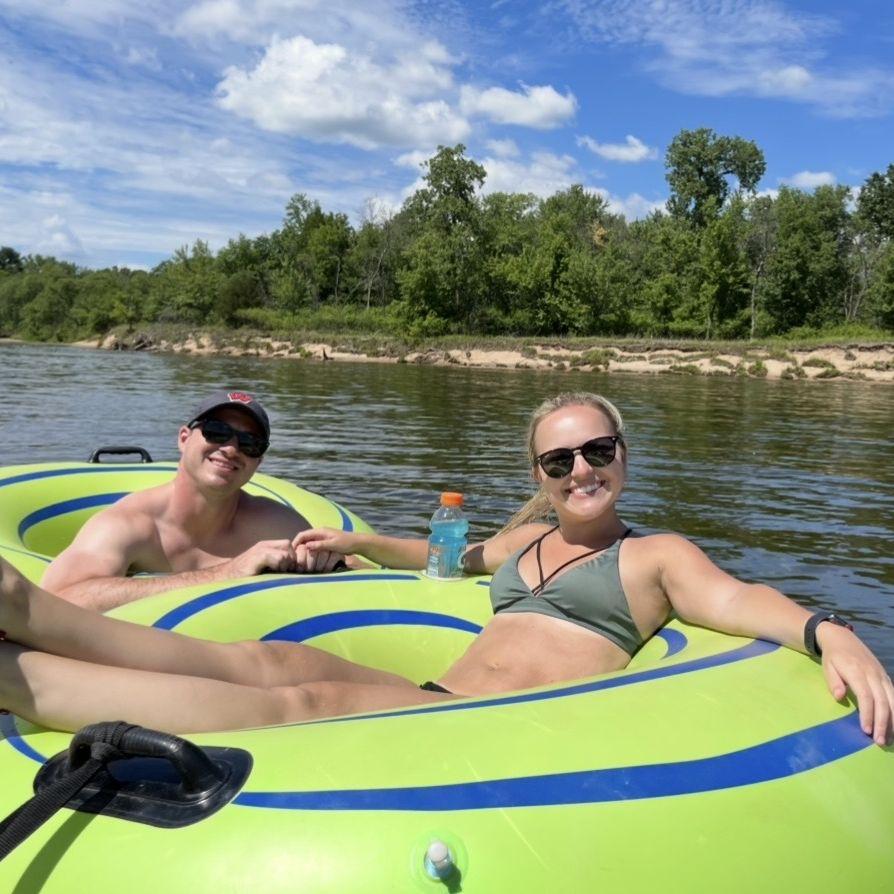 Tubing down the WI river