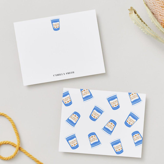 Personalized NYC Greek Coffee Cup Stationery: Thank You Cards
