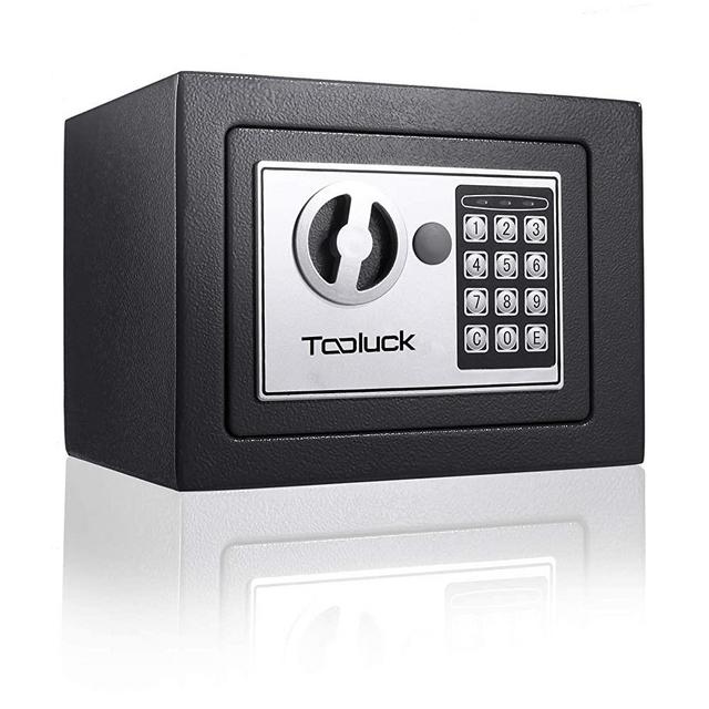 TOOLUCK Safe Box, Digital Security Safe, Fireproof Keypad Safe Lock Box with Keys, Money Box and Deposit Box for Cash Gun Jewelry Home Office Hotel Storage(Black)