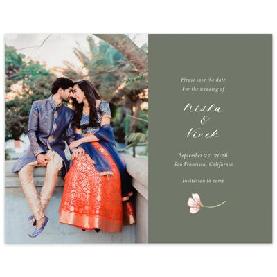 Dark Sage, Green Wedding Digital Save the Date - Monaco Photo