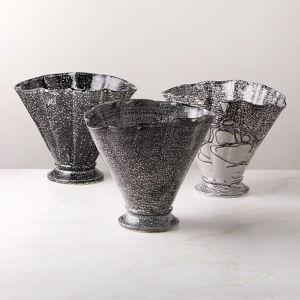 CB2 Cavo Scalloped Black And White Vase