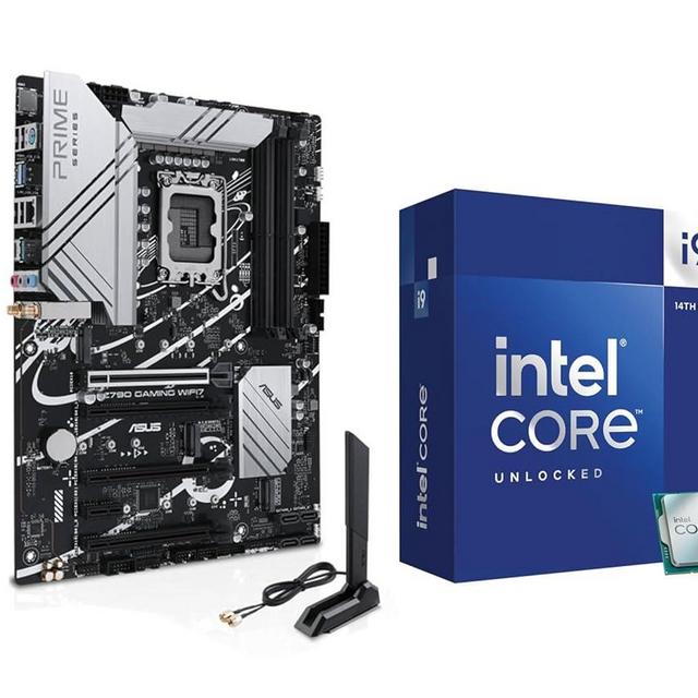 MICRO CENTER CPU Motherboard Combo - Intel i9-14900K 14th Gen 24-Cores LGA 1700 Desktop Processor with ASUS Z790 Gaming WIFI7 Motherboard
