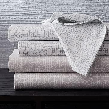 Organic Sketched Geo Sheet Set - Moonstone - Queen