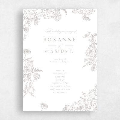 Oatmeal, Grey Wedding Program - Astrid Letterpress