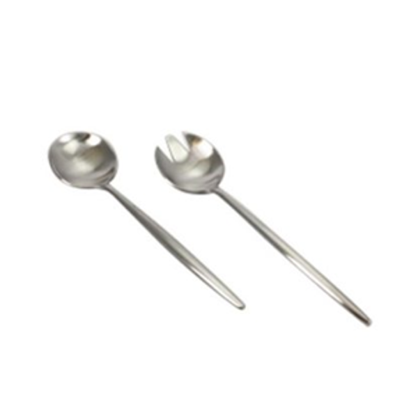 Tai Chi Matte Satin Silver Salad Servers