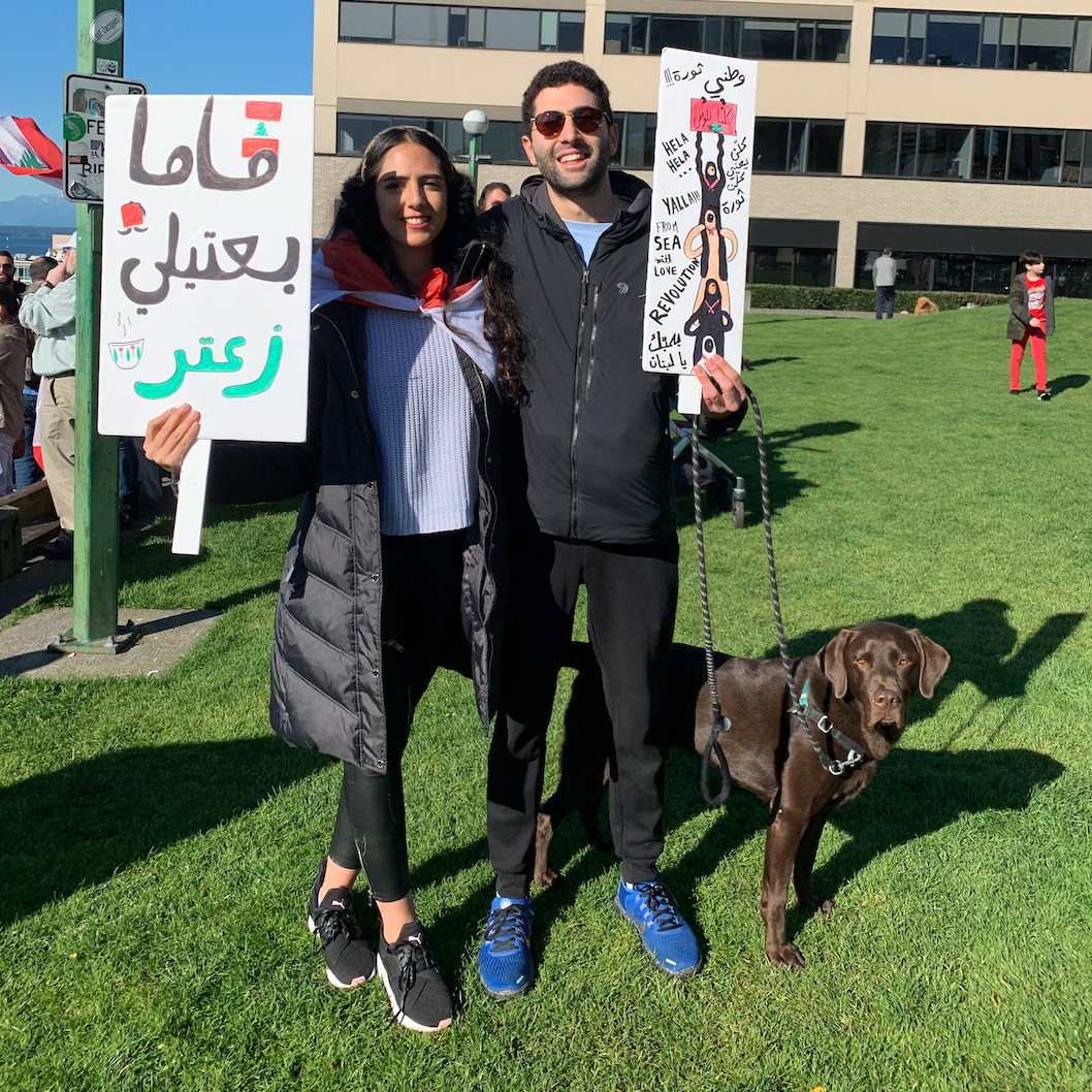 At the Lebanese protest in Seattle!