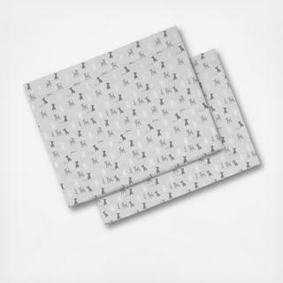 Augie & Friends Cotton Pillowcase, Set of 2