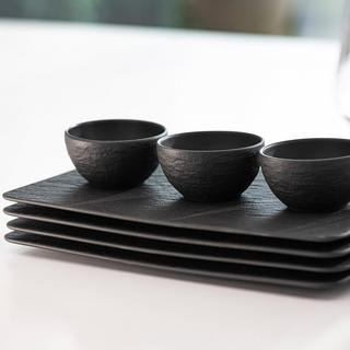 Manufacture Rock 4-Piece Dip Bowl & Tray Set