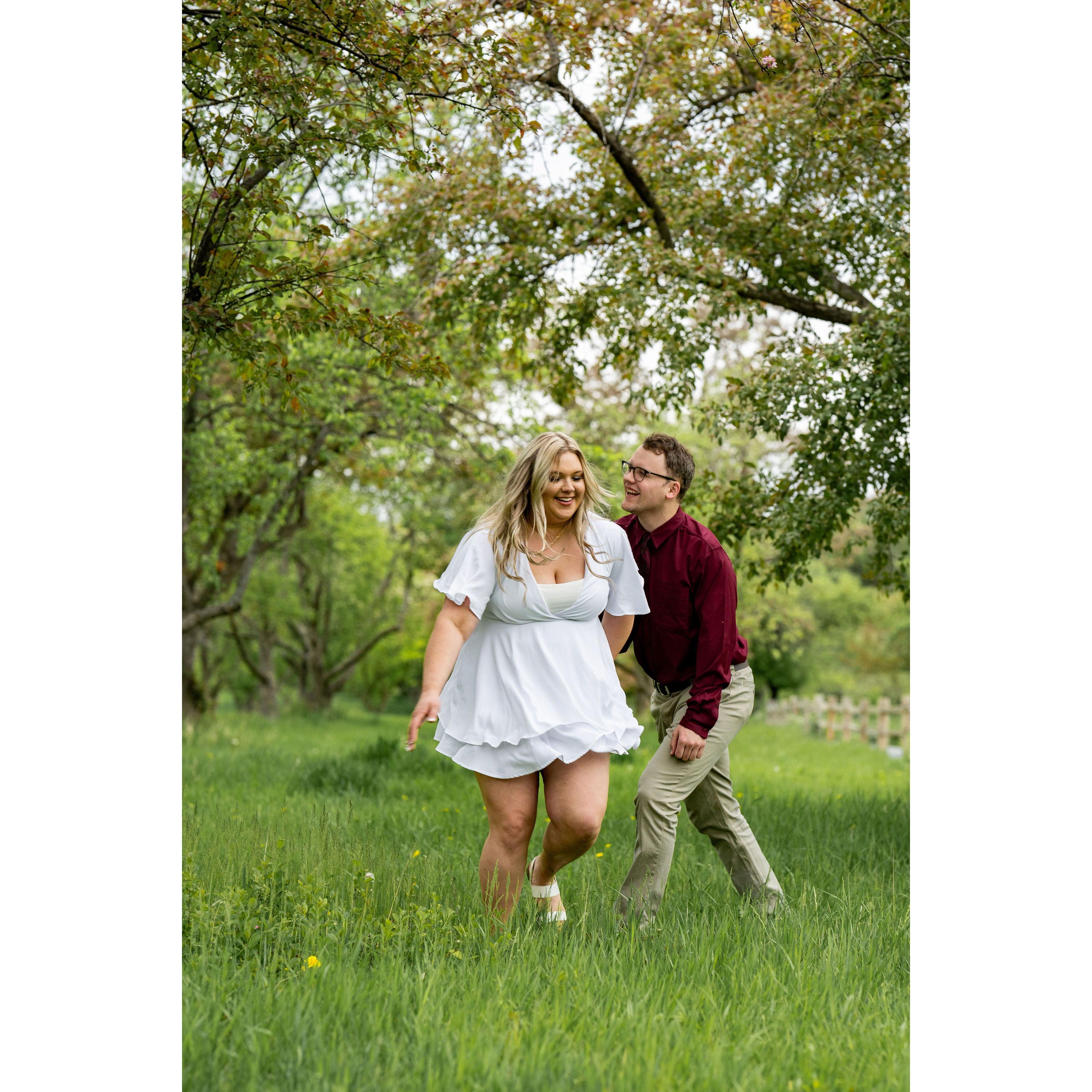 laughing as we "Frollick" around