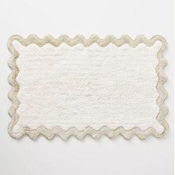 Maeve by Anthropologie Scalloped Cotton Bath Mat