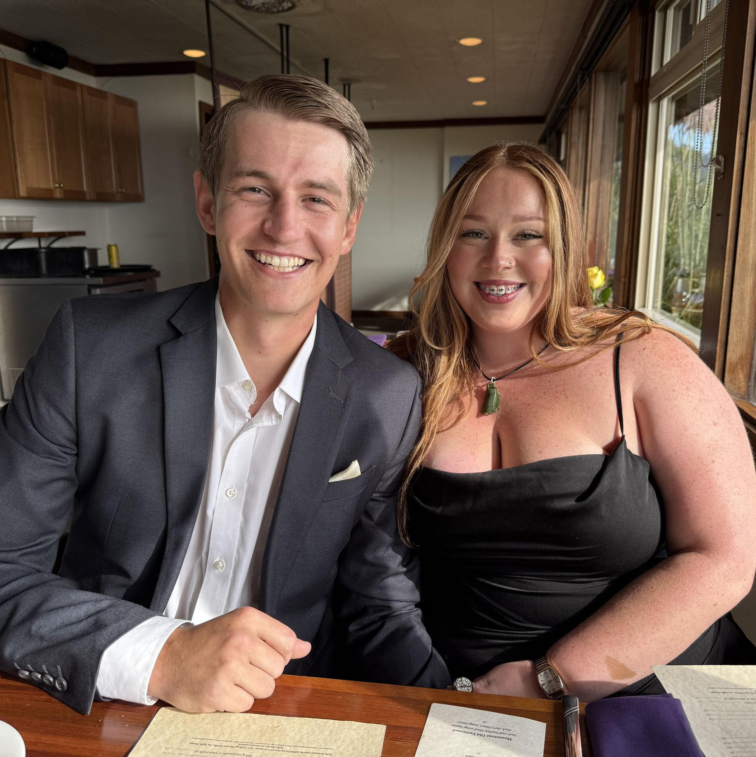 Dinner before the engagement at MoonStone Bistro in Trinidad. I called my dad on our way letting him know we were going, he said " I know." He ruined the surprise.