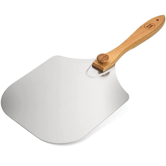 Better & More Aluminum Pizza Peel 12 inch offers the ultimate culinary experience.The smooth coating, sturdy wooden handle of the pizza peel makes lifting & sliding of large pizzas easy and convenient