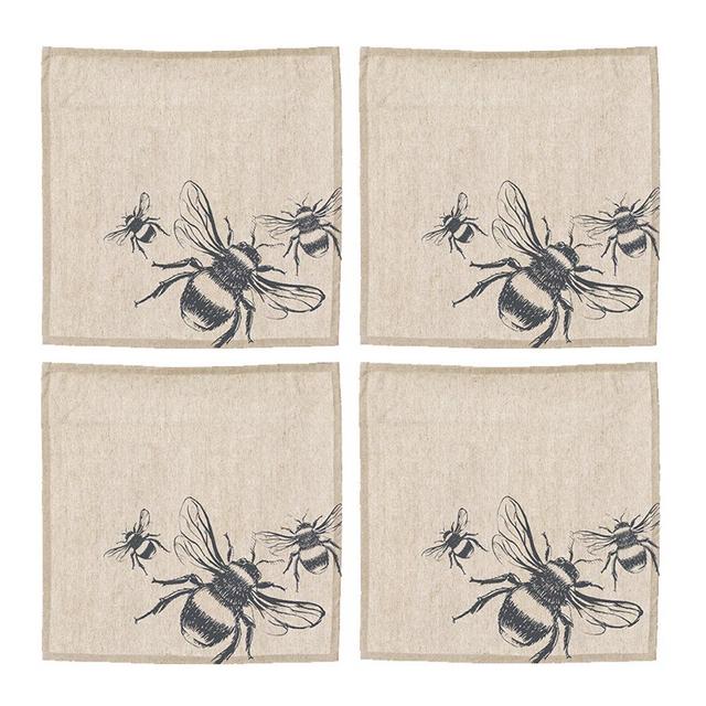 Bee Linen Napkins - Set of 4