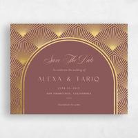 Brown Wedding Save the Date - Hayden Landscape Foil