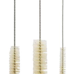 Harold Import Siege Clean Soft Tip Tube, Bottle and Vase Cleaning Brushes, Non-Scratch Natural Bristles, Set of 3