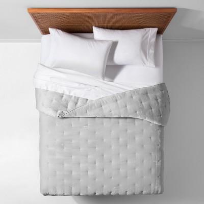 Gray Velvet Tufted Stitch Quilt (King) - Opalhouse™