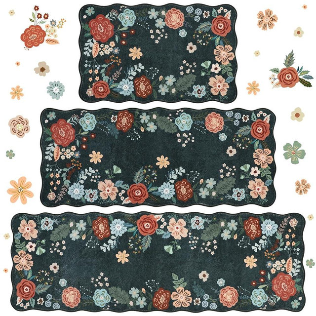 Kitchen Rug Mat Sets 3PC, Cushioned Kitchen Rugs Non Slip, Farmhouse Anti Fatigue Mats Washable, Comfort Standing Mat Rug for Office, Home, Laundry
