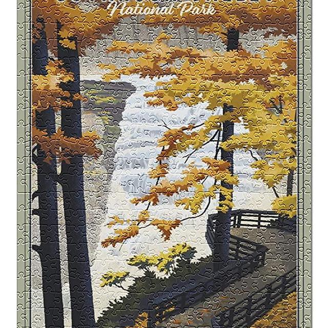 Cuyahoga Valley National Park, Ohio - Lithograph National Park Series 108746 (Premium 500 Piece Jigsaw Puzzle for Adults, 13x19, Made in USA!)