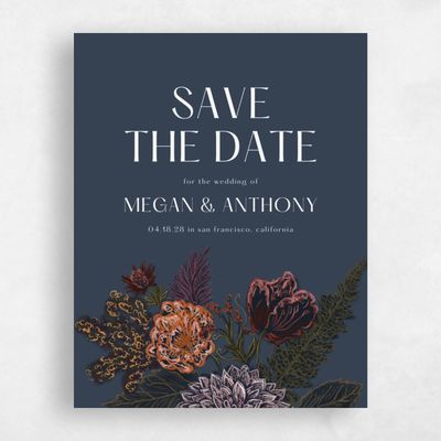 Grayed Navy, Blue Wedding Save the Date - Harlow Portrait