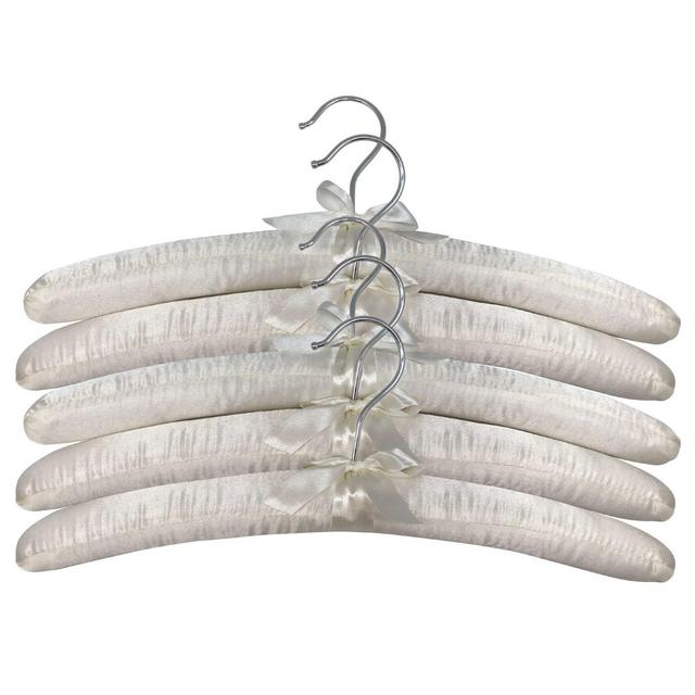 Squared Away™ Satin Padded Hangers in Natural (Set of 5)