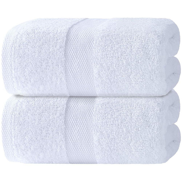 Bath Sheet Towels - 650 GSM Cotton Luxury Bath Towels Extra Large 35x70 | Highly Absorbent and Quick Dry | Hotel Quality Extra Large Bath Towels Oversized, White, 2 Pack