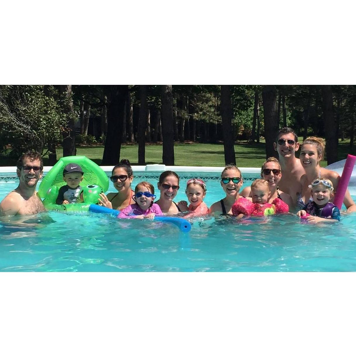 Re-living those sweet high school pools days, but this time with kids!