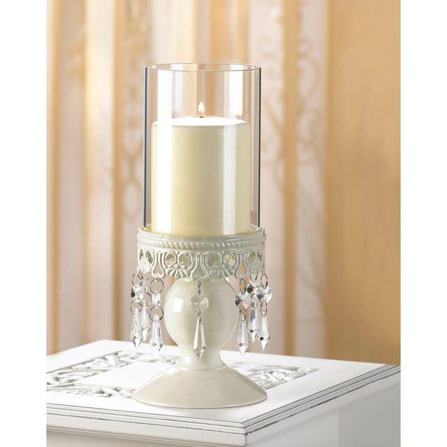 Drops of Crystal Iron and Glass Candlestick