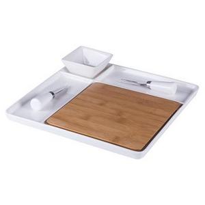 Legacy Peninsula Cutting Board Serving Tray with Cheese Tools