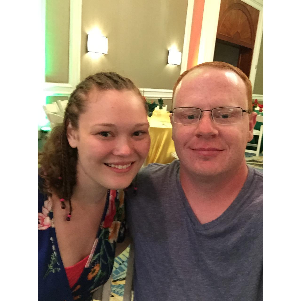 The bride and groom love to take trips together! This was taken in the Bahamas!