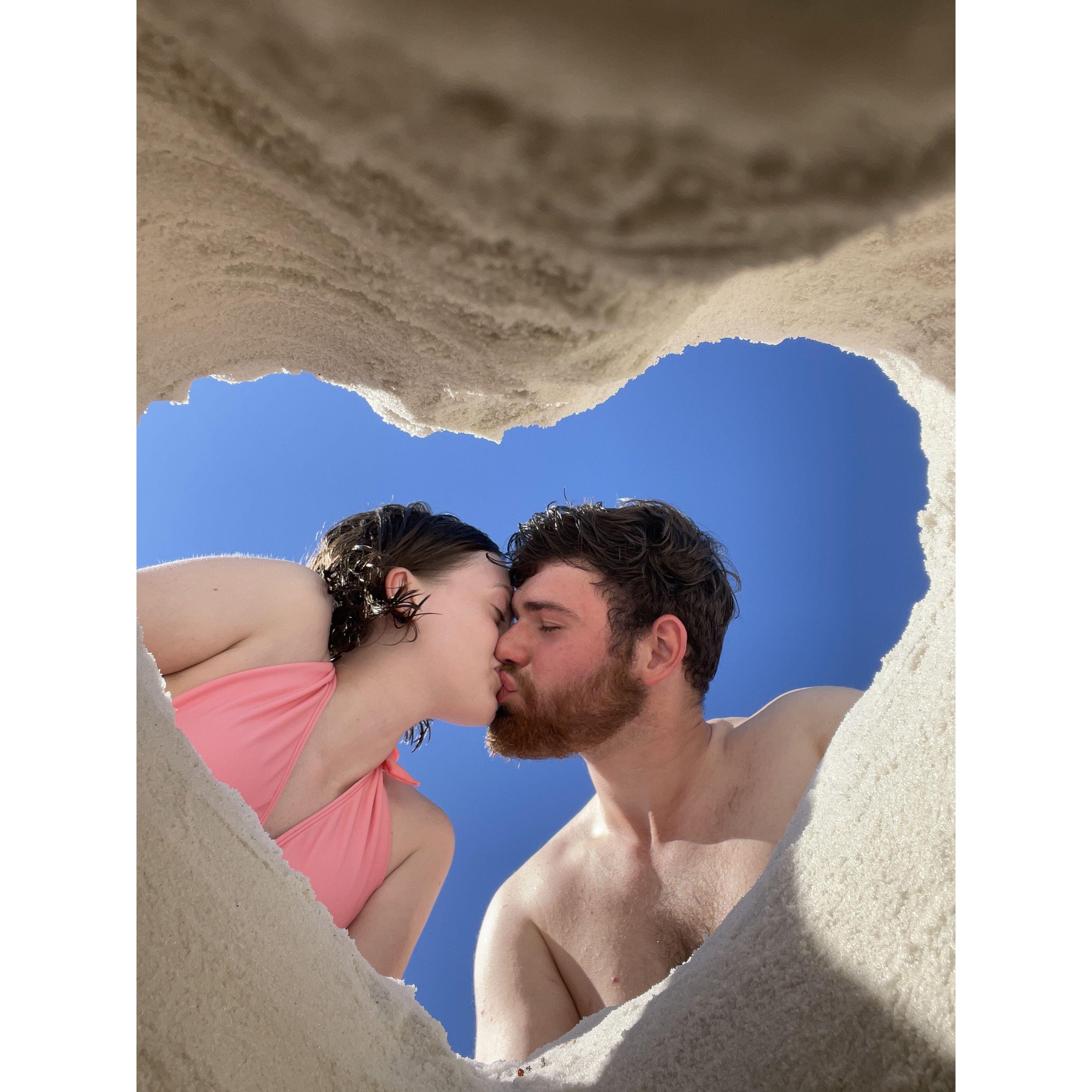 Jacob spent forever perfecting this heart-shaped hole for the photo. A true photographer.