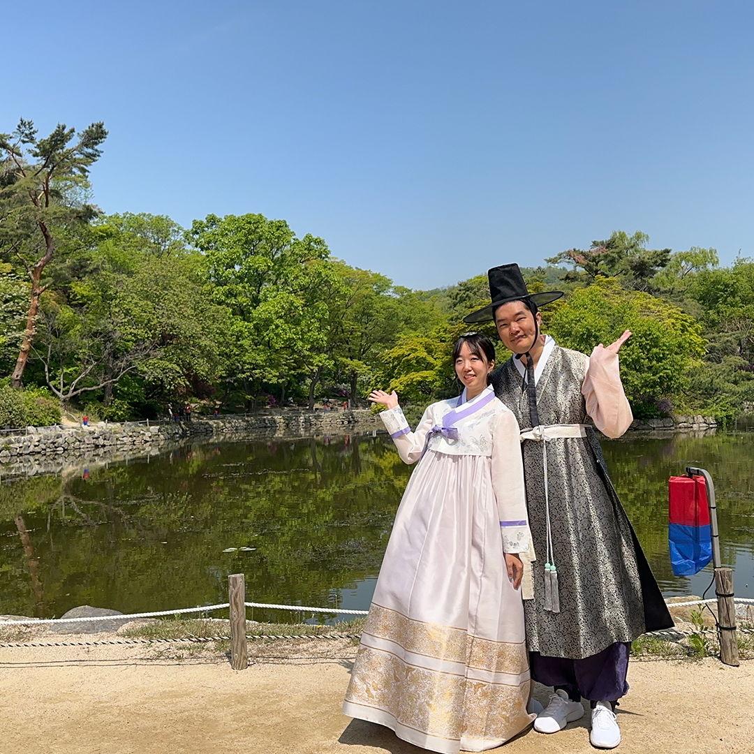 Lovely pond at Changgyeonggung Palace. We enjoyed the palace event that day and loved every moment of it.