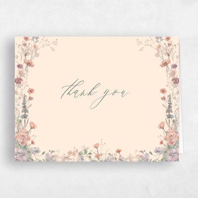 Beige Whimsical Wedding Thank You - Harley Landscape