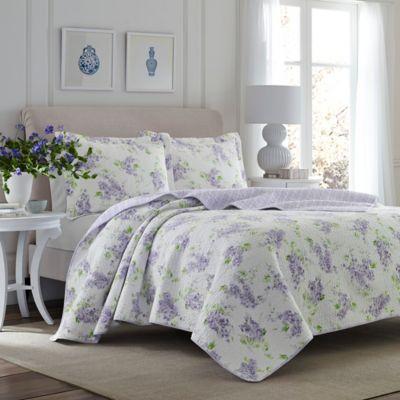 Laura Ashley® Keighley Full/Queen Quilt Set in Light Purple