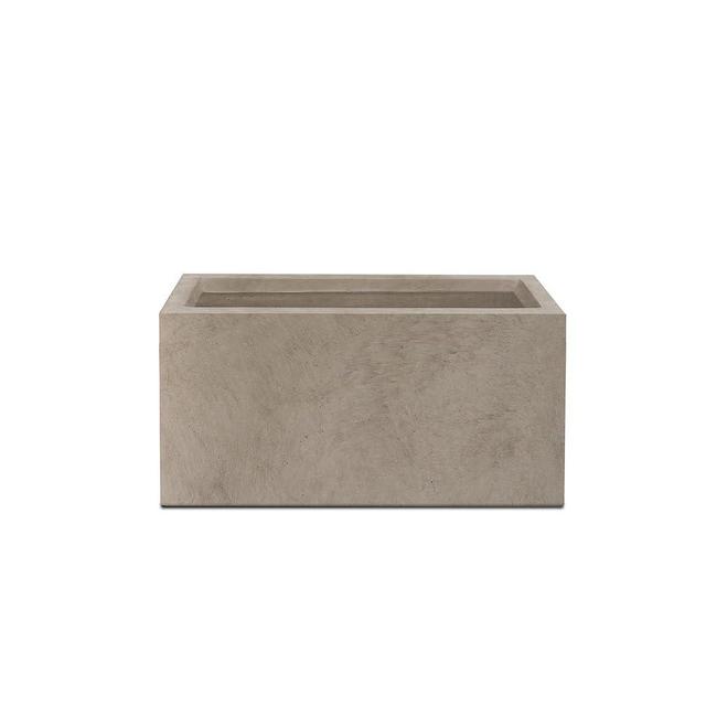 Kante 31.5" L Rectangular Concrete Planters, Outdoor Indoor Modern Plant Pot with Drainage Hole and Rubber Plug for Garden, Patio, Weathered Concrete Finish