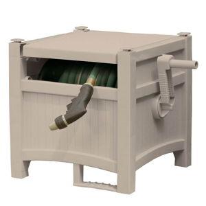 Suncast CPLPHH100D Hideaway 100' Resin Garden Hose Reel for 5/8" Hoses, Taupe