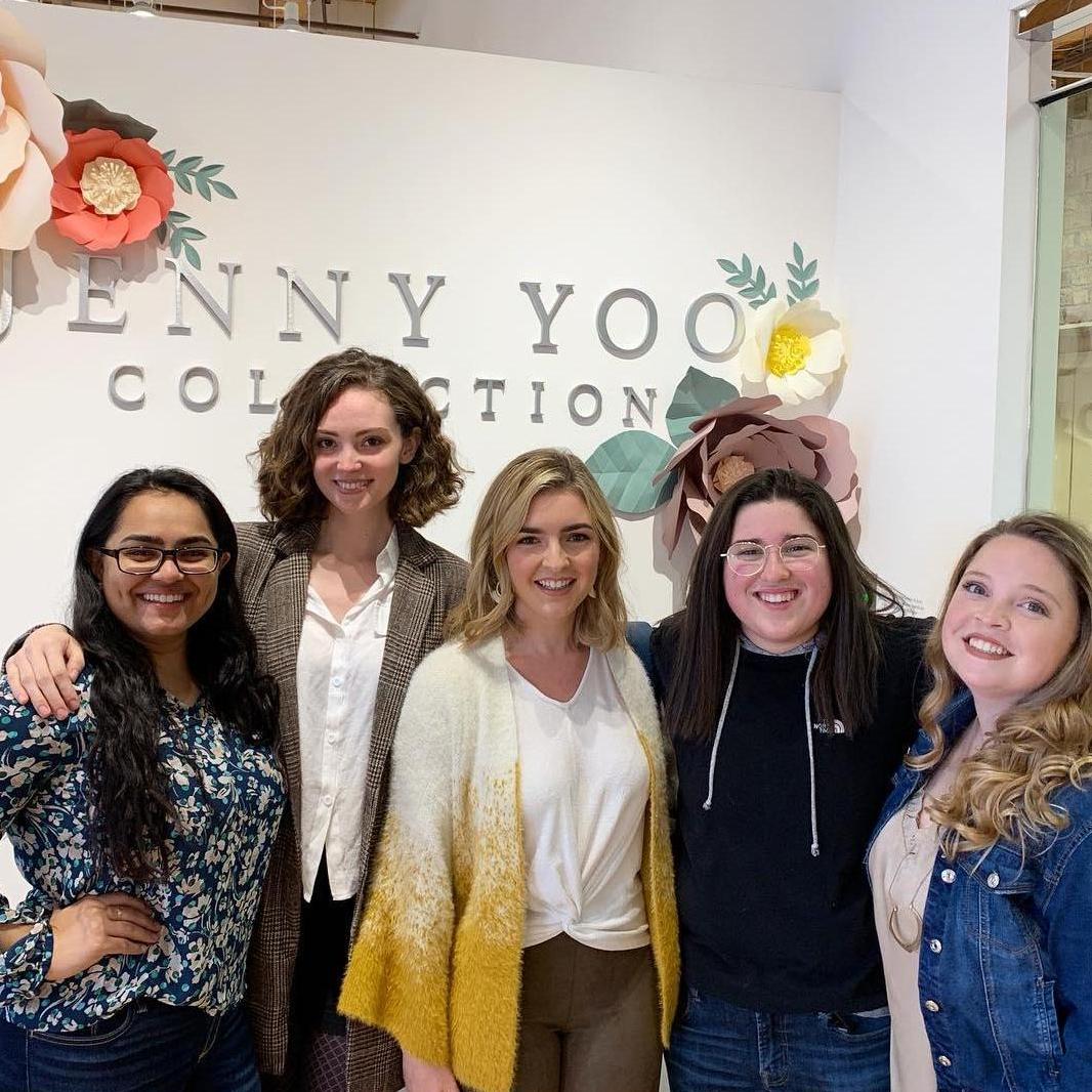 We have some of the best bridesmaids of any brides ever. We found the perfect dresses at Jenny Yoo.