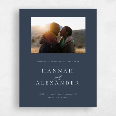 Grayed Navy, Blue Wedding Save the Date - Sloan Photo