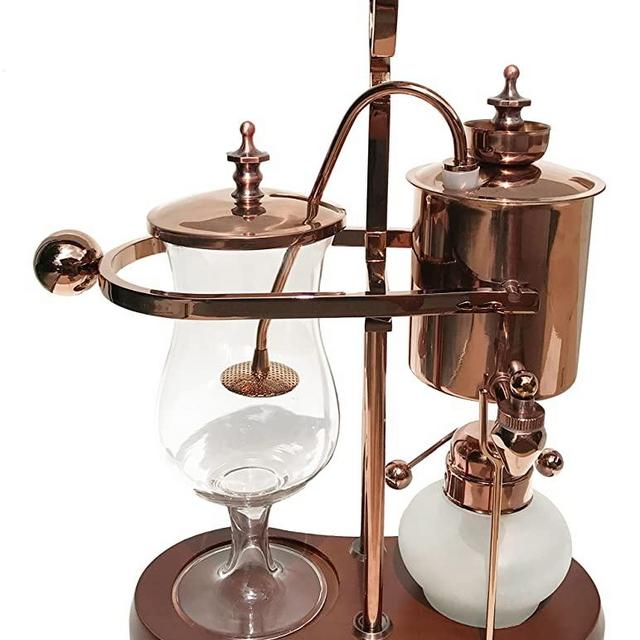 Nispira Belgian Belgium Luxury Royal Family Balance Syphon Siphon Coffee Maker Copper Color, 1 set