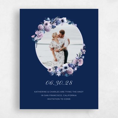 Navy, Blue Wedding Save the Date - Napa Classic