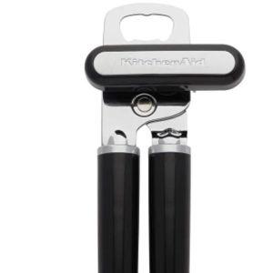 KitchenAid Classic Multifunction Can Opener and Bottle Opener Easy to Use, Razor Sharp Stainless Steel Cutting Wheel, Soft Ergonomic Handles, Black