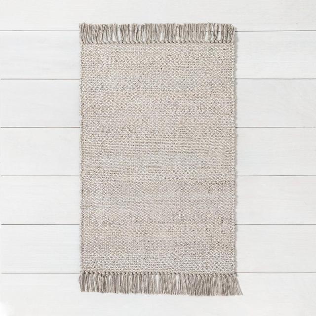 3'x5' Rug Gray Jute with Fringe - Hearth & Hand™ with Magnolia