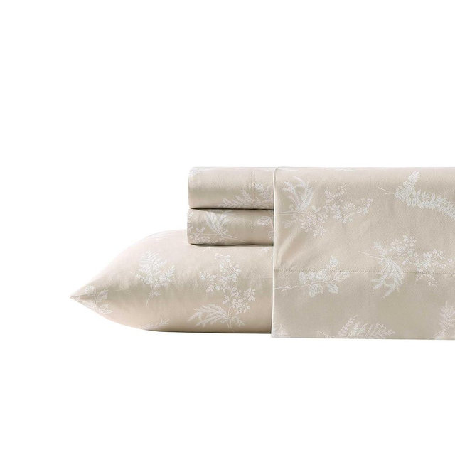 Wrangler - Sheet Set, Breathable & Wrinkle Resistant Bedding, Includes Matching Sham & Pillowcases, Casual Home Decor (Foliage Beige, Queen)