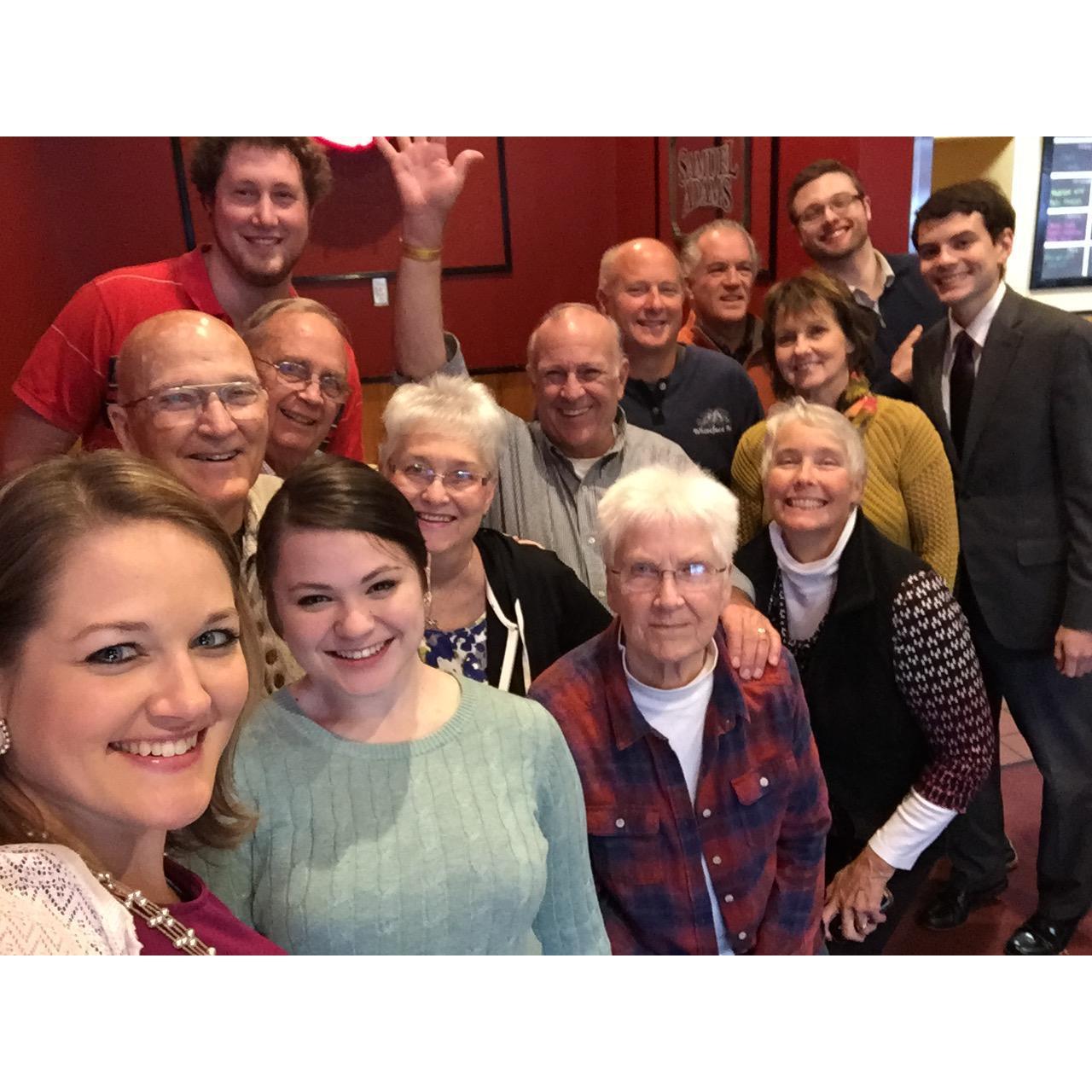 January 2016 - White Bear Lake, Minnesota - Lunch with our church family to Donatelli's