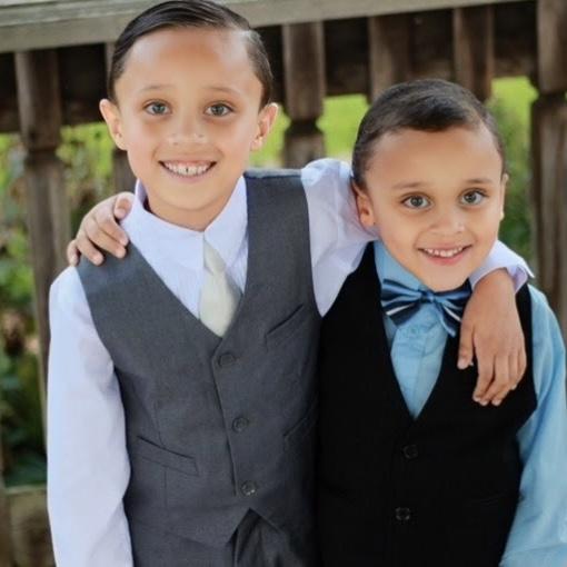 Keenan Jr and Kacey! The Ring Bearers and the bride & groom’s babies! Keenan (left) & Kacey are so sweet, fun, love to see others have fun, be happy, & loved. They LOVE to play and laugh together!