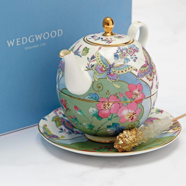 Wedgwood Butterfly Bloom Blue Peony Teacup & Saucer