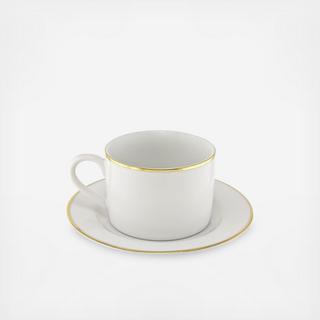 Metallic Line Can Cup & Saucer, Set of 6